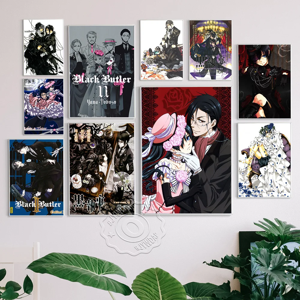 Japan Anime Comic Book Black Butler Canvas Paintings Cartoon Pictures Prints Poster Fans Room Wall Art Home Decor