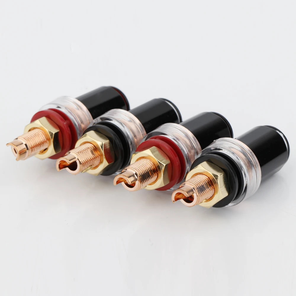 4 Stuks Koperen Binding Post 4Mm Bananenstekker Aansluiting Hi-End Binding Post Versterker Luidspreker Audio Connector Terminal