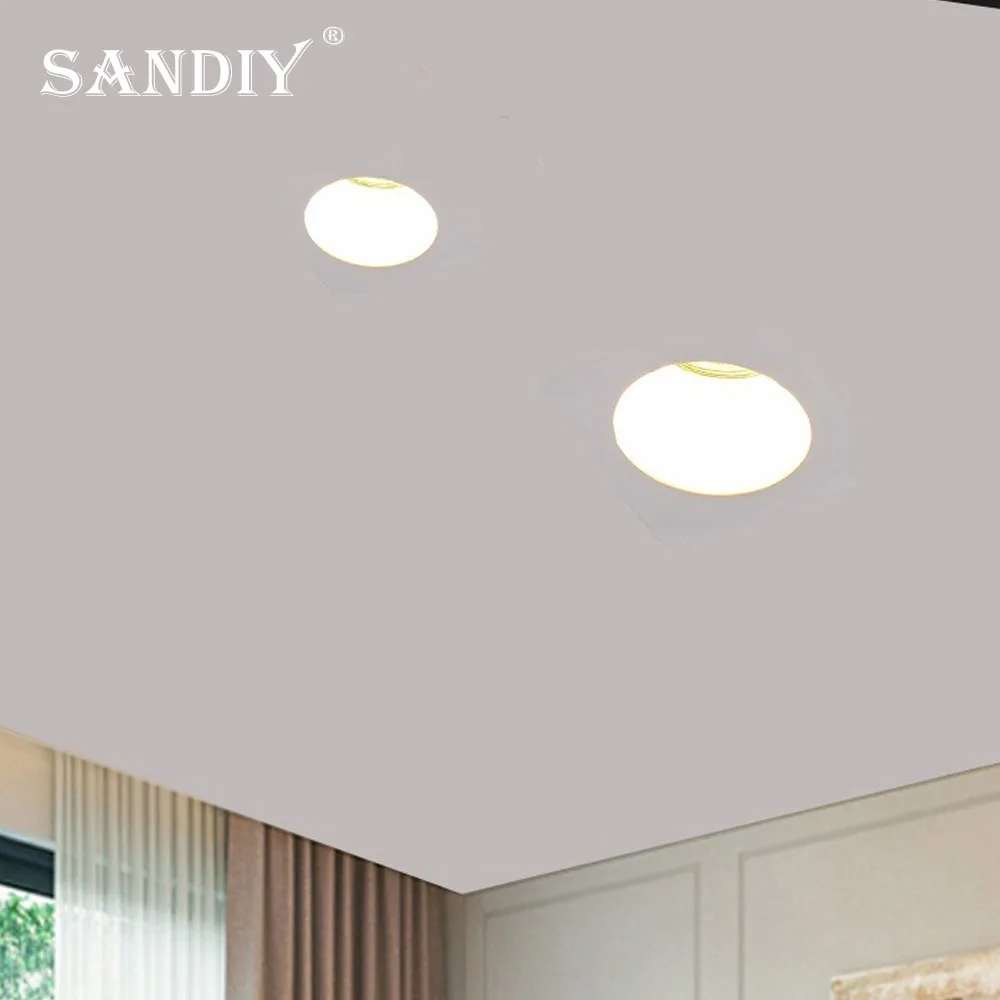 SANDIY Lampada a spot in gesso da incasso a soffitto Led Spot GU10 Faretto in gesso Downlights tondo/quadrato Costruito in lampada da soffitto per