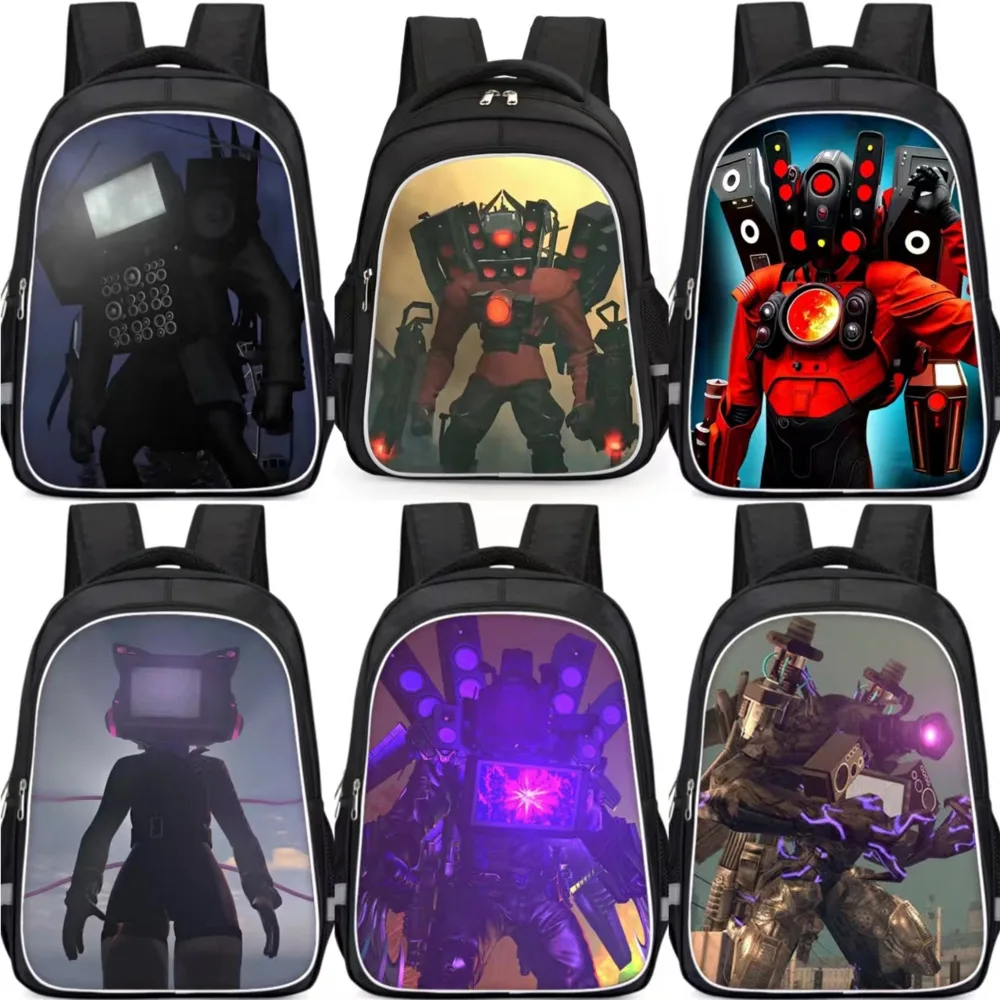 Skibidi Toilet Backpack For School Bag Titans Cameraman Lunch Box Skibidi Mochila Speaker Tv Man Woman Pencil Case Bookbag Kid