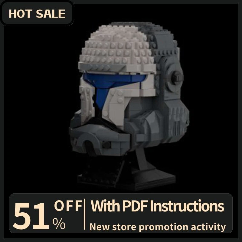 

New 847PCS Famous Star Battle Movie Moc Commando Helmet Model Building Blocks Diy Creative Ideas Kids Toys Birthday Gifts