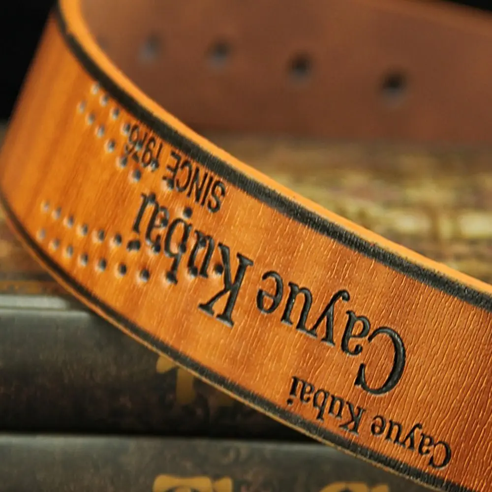 Robuster Cowboy-Ledergürtel, lässiger Vintage-Dornschließe-Bund, Hosenträger, Herrengürtel – Detail 3