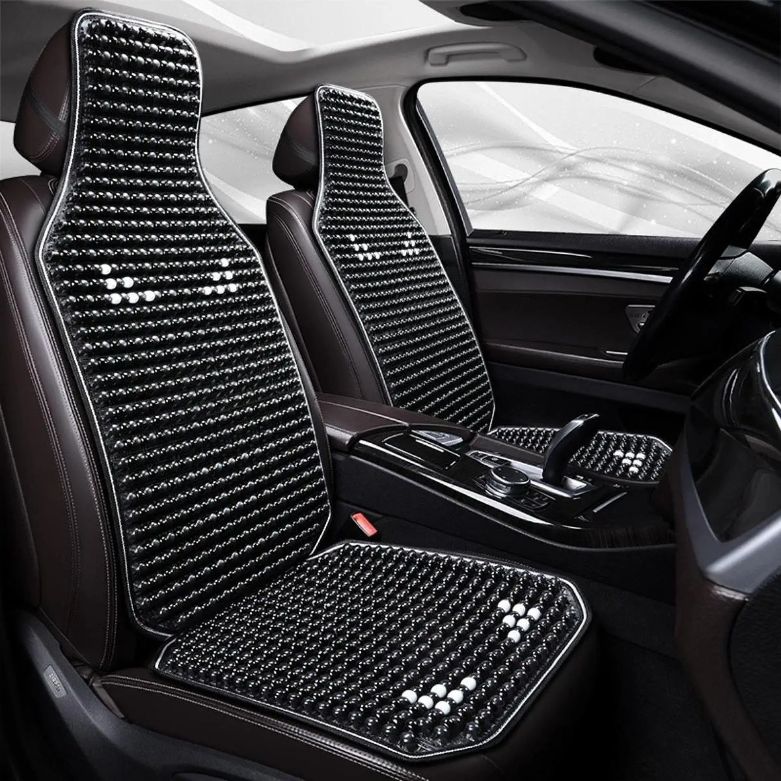 

Cooling Car Seat Cushion Breathable Wood Bead Pad Automotive Interior Accessory for Summer Drives