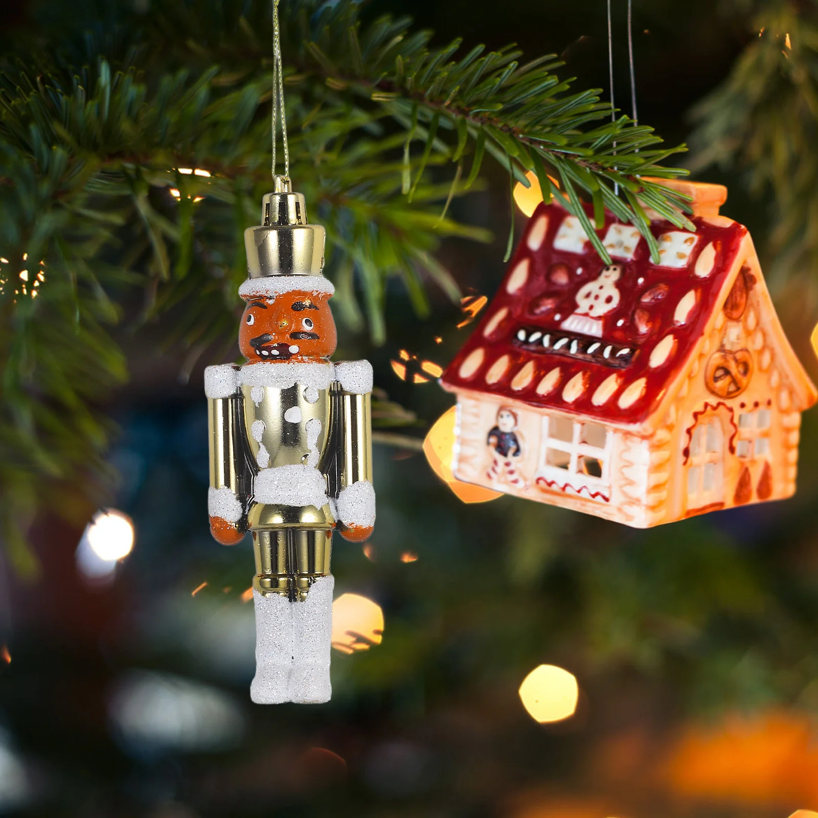 

3Pcs Festival Nutcracker Ornament Hanging Christmas Decor with Vibrant Finish Perfect for Xmas Tree Wall Door Display Accessory