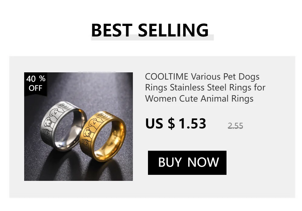 Cooltime Tier Hund Pfote Knochen verstellbare Ringe für Frauen Edelstahl offene Fingerringe Schmuck Anillos Mujer – Detail 29