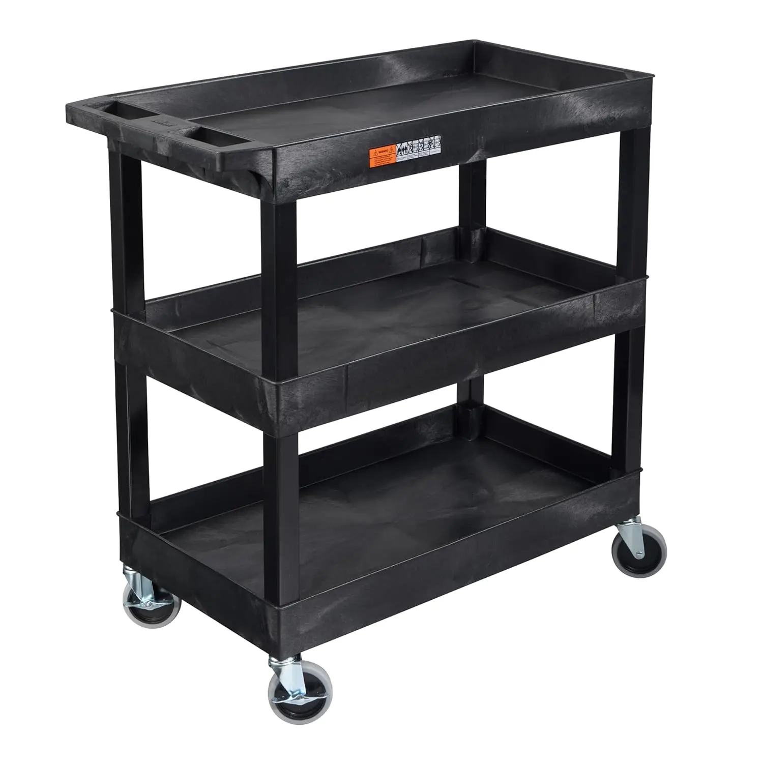 #3-Tier Rolling Utility Cart 300 lbs Heavy-Duty Metal Storage Garage Office Kitchen Locking Wheels 32x18, Customized