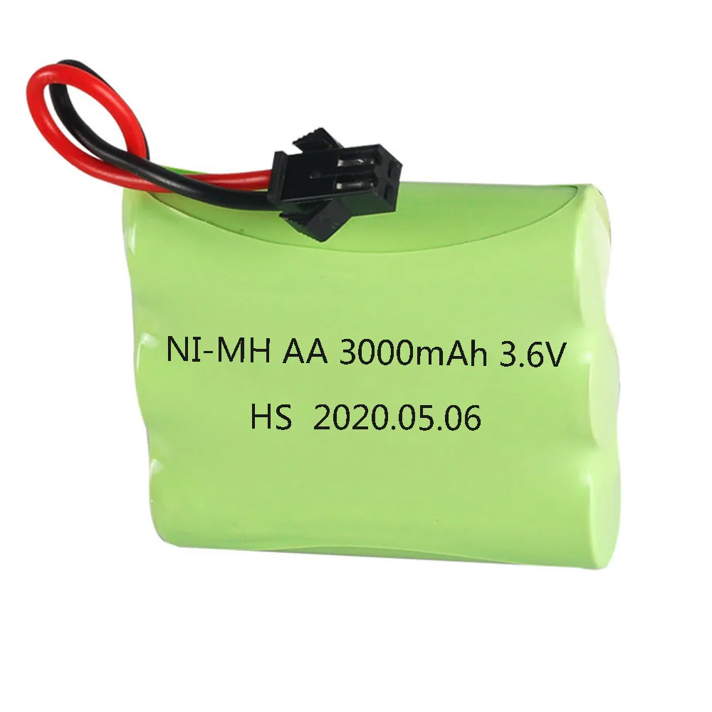 3.6V Rechargeable NiMH Battery M model with cable For Rc toy Car Tank Trains Robot Boat Gun parts Ni-MH AA 3000mah 3.6 V Battery