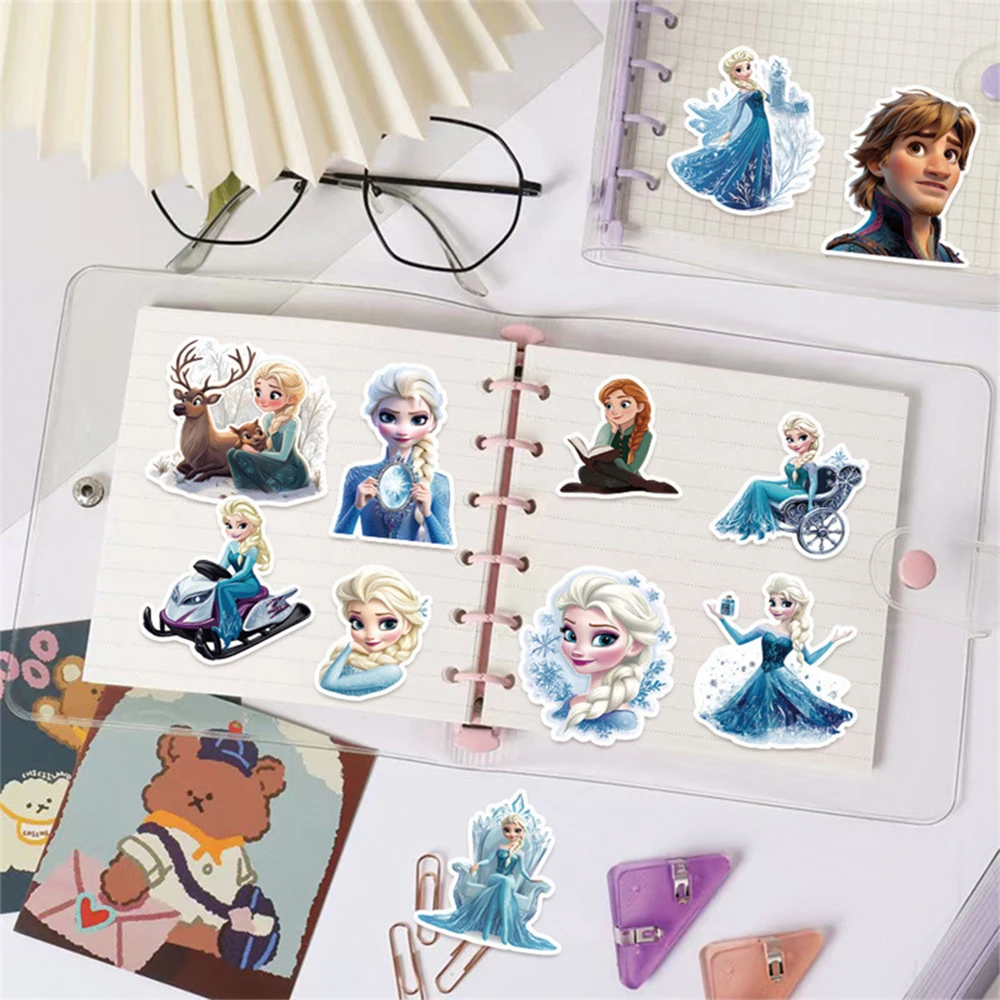 50 Stück Cartoon Elsa Aufkleber Prinzessin Anna Niedliche Sticker für Laptop, Handy, Kühlschrank, Koffer, Tagebuch, Scrapbooking – Detail 5