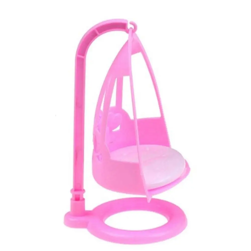 Pastic Play House Toys Girl Gift Doll House Decoration Doll Miniature Furniture Princess Accessories Dollhouse Swing Chair