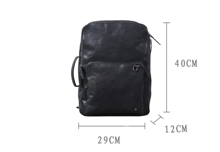 Retro Leather Men\'s Backpack Shoulder Bag Portable Backpacks Large-capacity First Layer Cowhide Leather Handmade Original Male