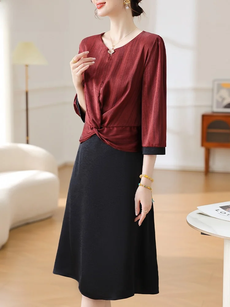 spring-faion-long-dr-midi-a-line-silhouette-wedding-guest-dr-for-mommy-mid-aged-and-ly-women-ele-sle