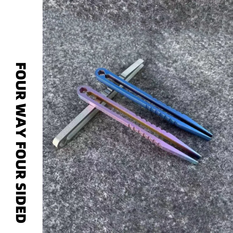 Titanium Alloy Small Tweezers, Outdoor Mini, Lightweight, Compact Tools, Portable, Three Color Optional CNC Clamp