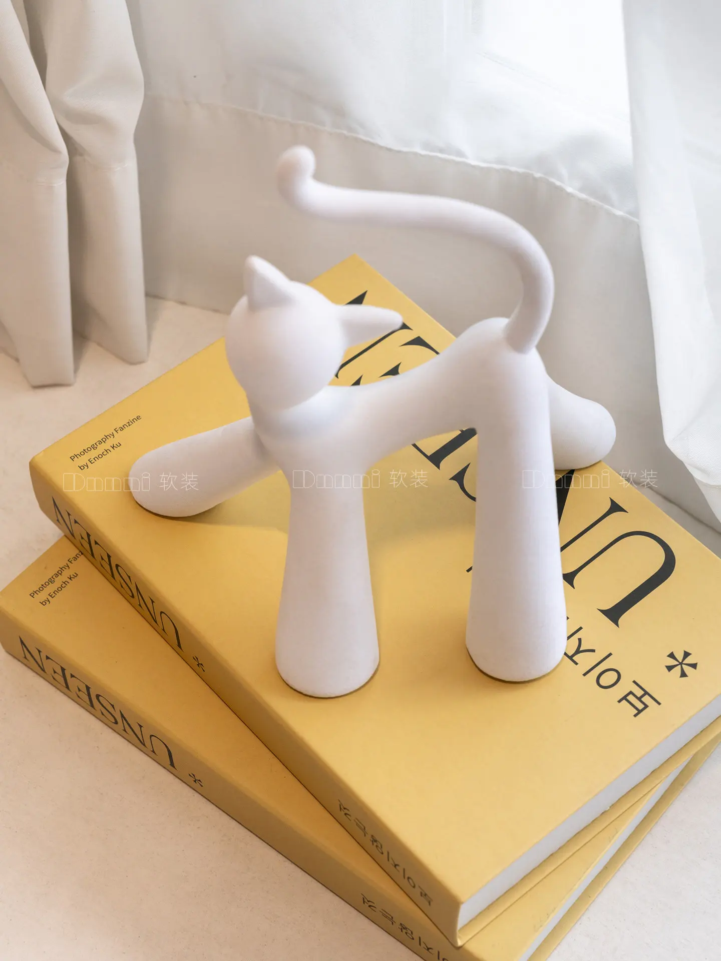 ᗢ* Kitten Puppy Ornament Soft Decoration Flocking Resin Model Room Bedroom Children's Room TV Cabinet Living Room