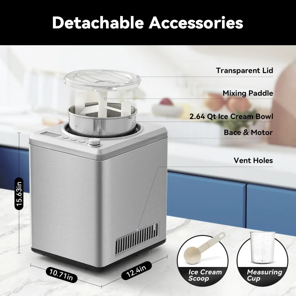 自動製氷機,3つのモード,事前凍結なし,LCDディスプレイ,タイマー,8時間,冷却機能,2.5l