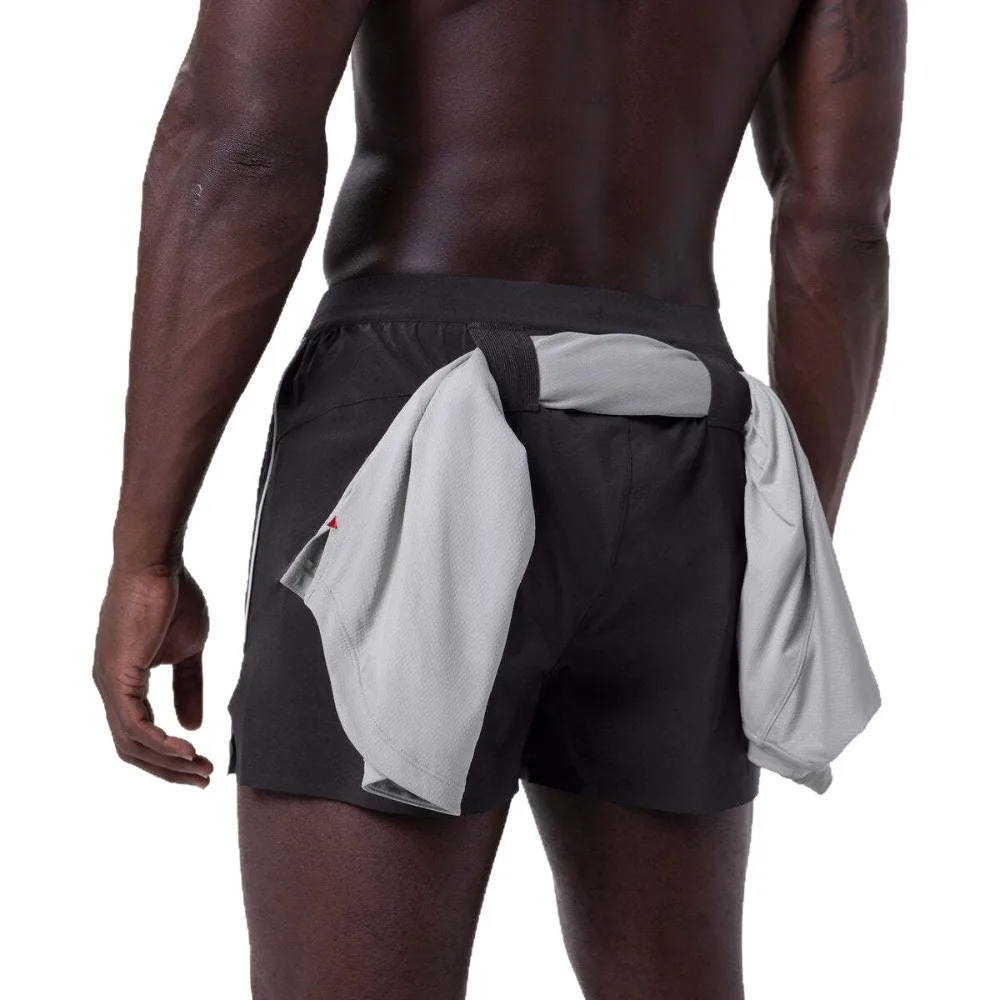 شورت للتمرين على الطراز الأمريكي للرجال، شورت جري عاكس سريع الجفاف بطول فوق الركبة #5