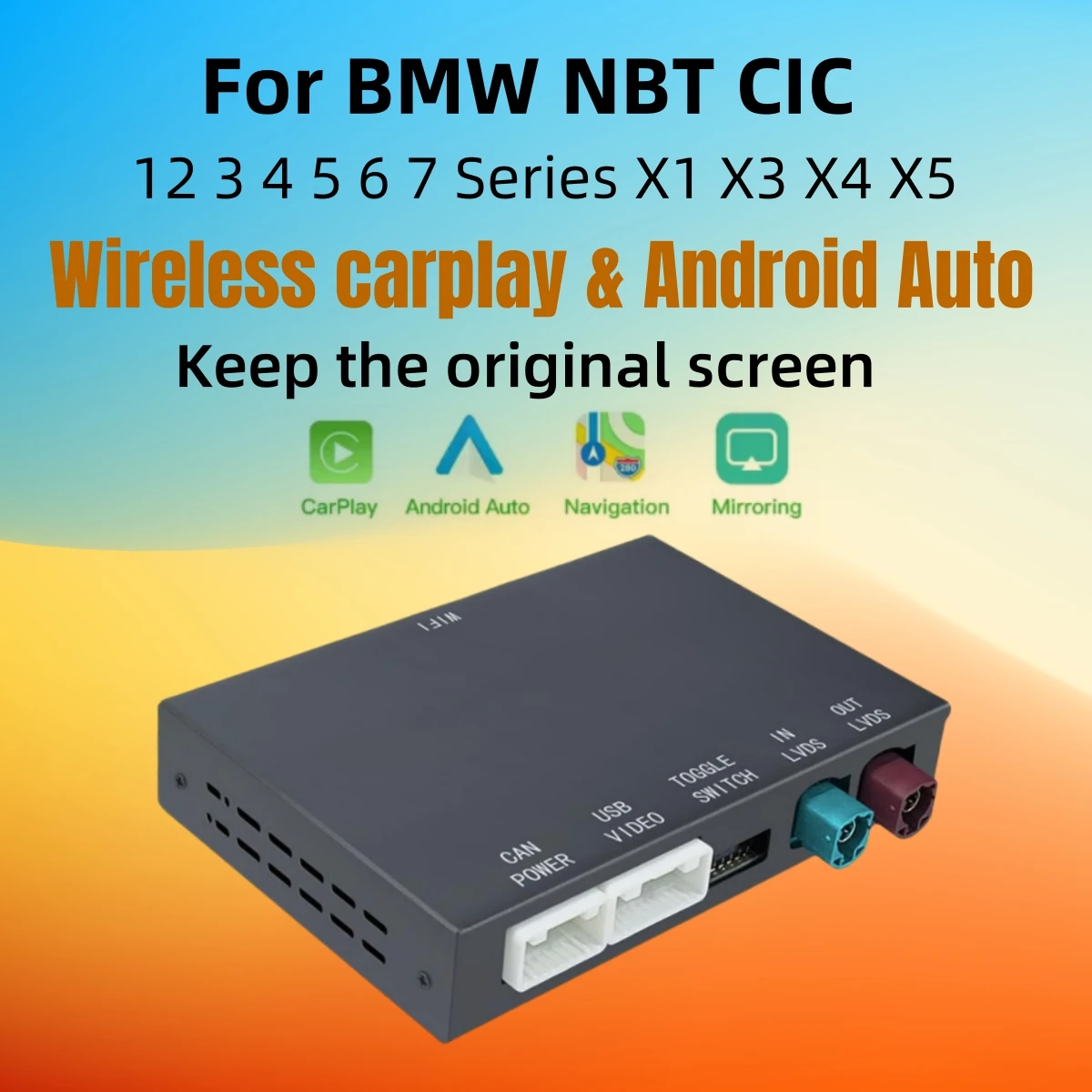 Wireless CarPlay For BMW NBT CIC 1 2 3 4 5 7 Series F22 F10 F01 F02 X3 X4 F25 F26 MINI X4 X5 X6 F56 F15 F16 F85 Android Auto Box