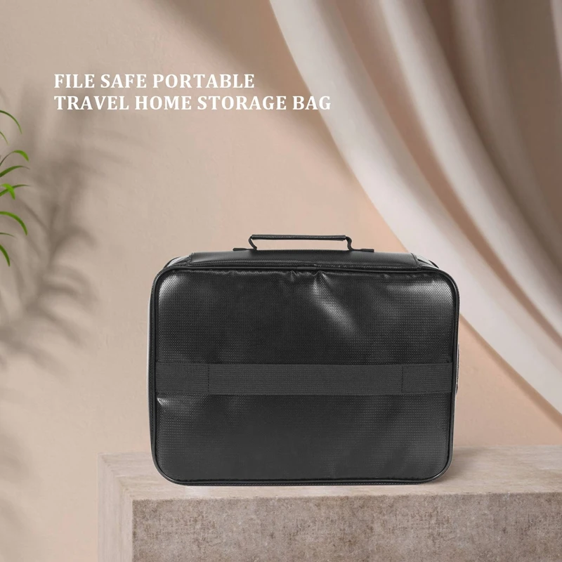 잠금 장치가 있는 문서 가방, 지퍼가 있는 내화성 3 층, 노트북용