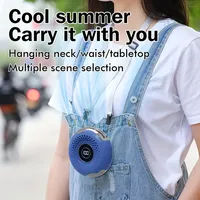 1PC Creative Rechargeable Pocket Air Conditioner, Portable USB Fan, Hanging Neck Fan with 3 Levels Speed for Outdoor Use