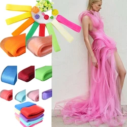 4yards Plain Crinoline Horsehair Mesh Organza Fabric Braid Millinery Trimming 10cm Wide Lace Trim