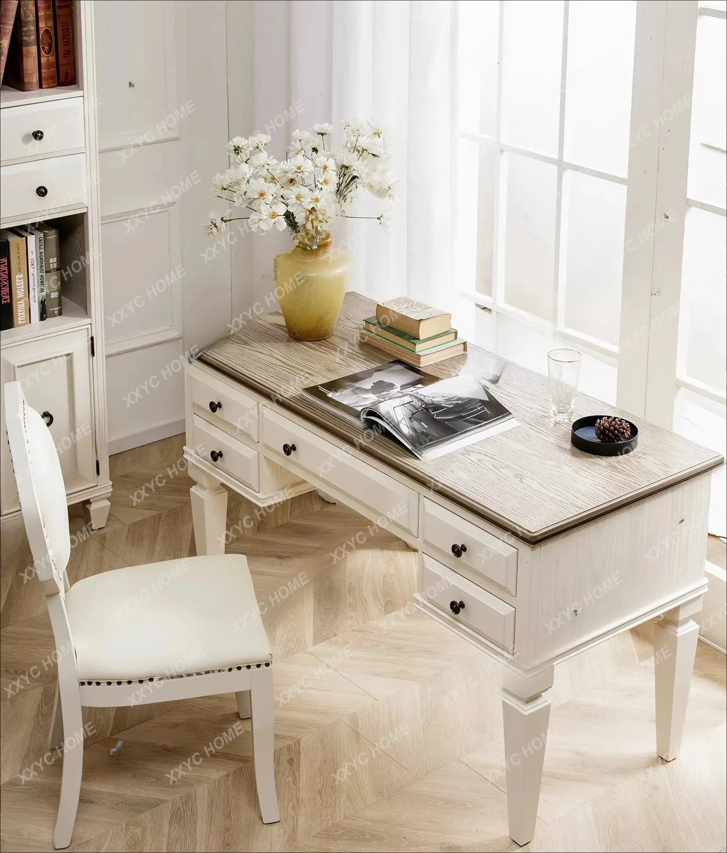 XX solid wood desk computer desk study writing desk small apartment full suite light luxury furniture