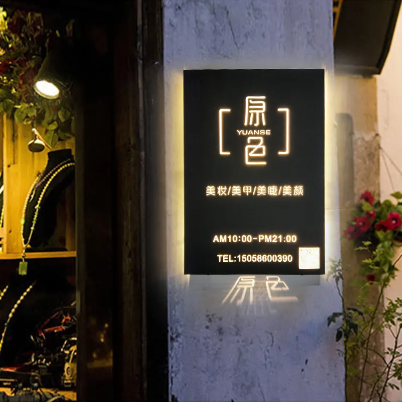 

Creative Light Box LED Billboard Stainless Steel Hollow Wrought Iron Light Box Personalized Luminous Characters Customization