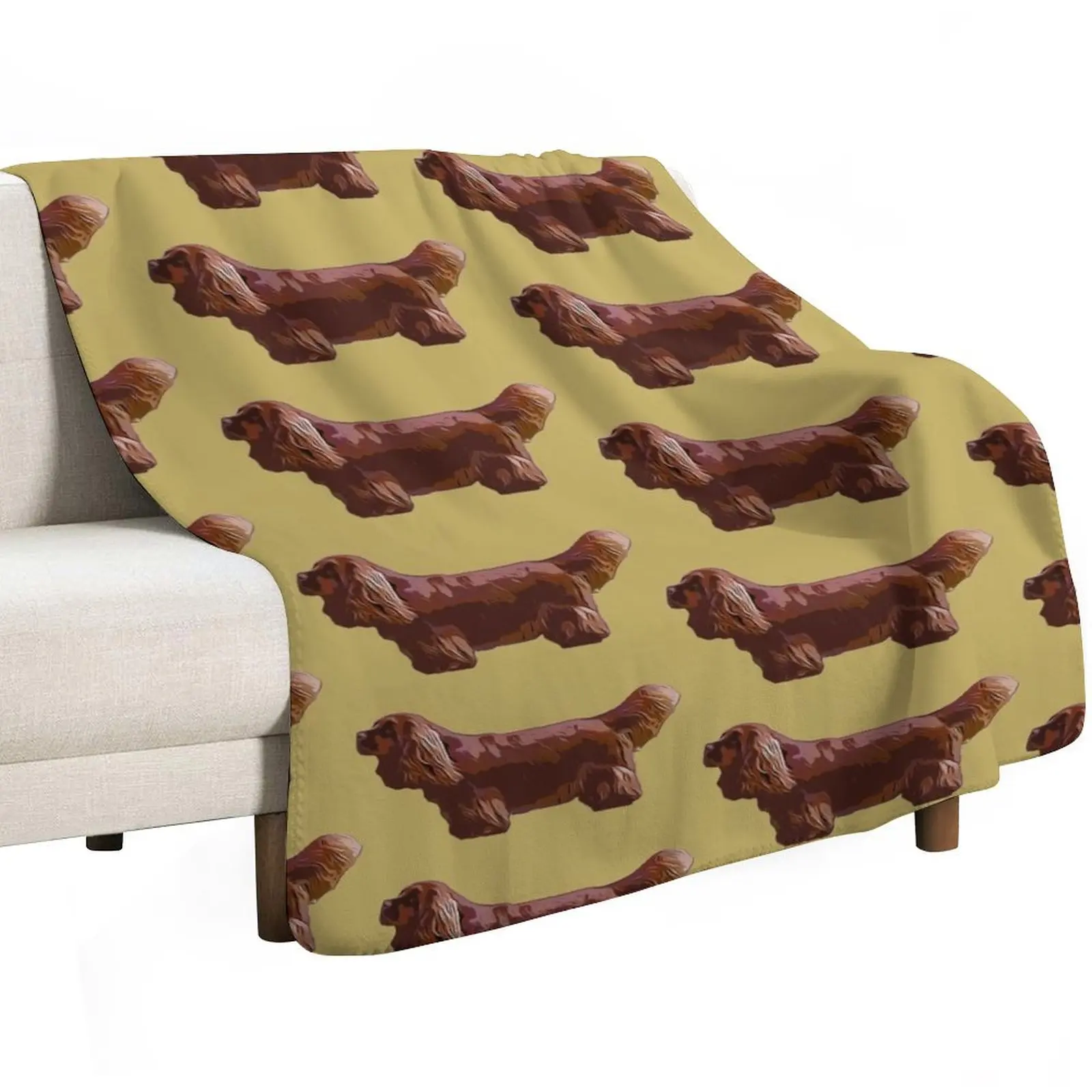 

Sussex Spaniel Silhouette for dog lovers Throw Blanket manga Blankets Sofas Of Decoration Plush Blankets