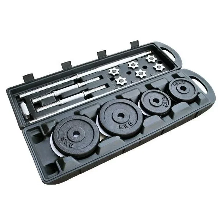 New Product Fitness Equipment 10kg 15kg 20kg 30kg 50kg Cast Iron Barbell And Dumbbell Set Baking Paint Adjustable Dumbbells Set