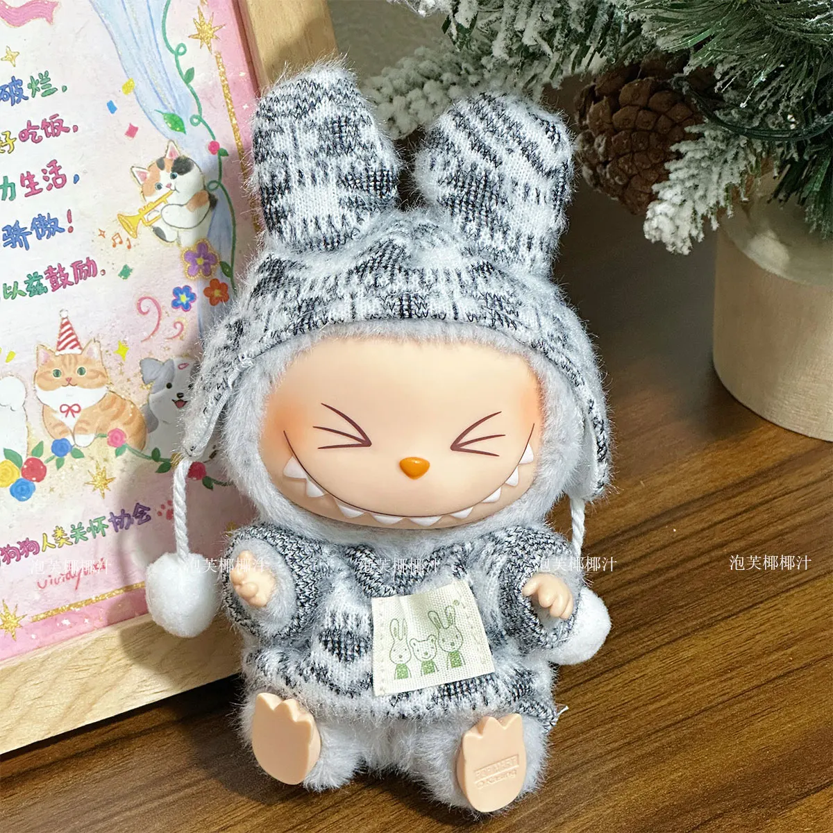 Halloween Rabbit Angel Devil Set 15/17cm Labubu 3.0 Pendant Costume Set Jacquard Two Piece Set Cute Decorative Accessories