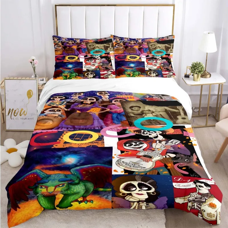 طقم مفارش سرير ديزني كوكو وجونيس ، غطاء لحاف ، غطاء وسادة ، لحاف ، كامل ، مقاس كوين وملك ، تخفيض خاص