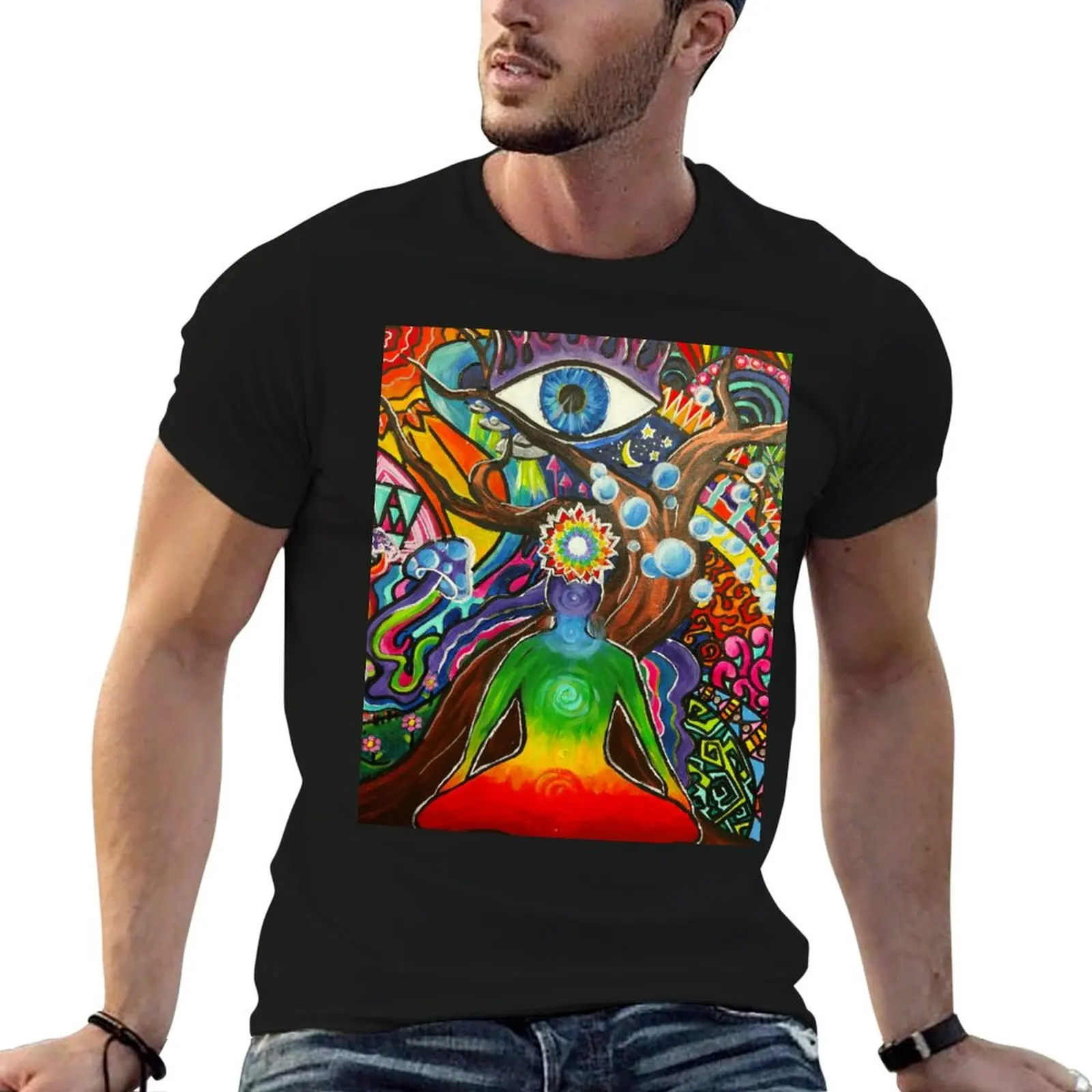 Balance Psychedelic Tree T-Shirt plus sizes Short sleeve tee sweat shirts, men
