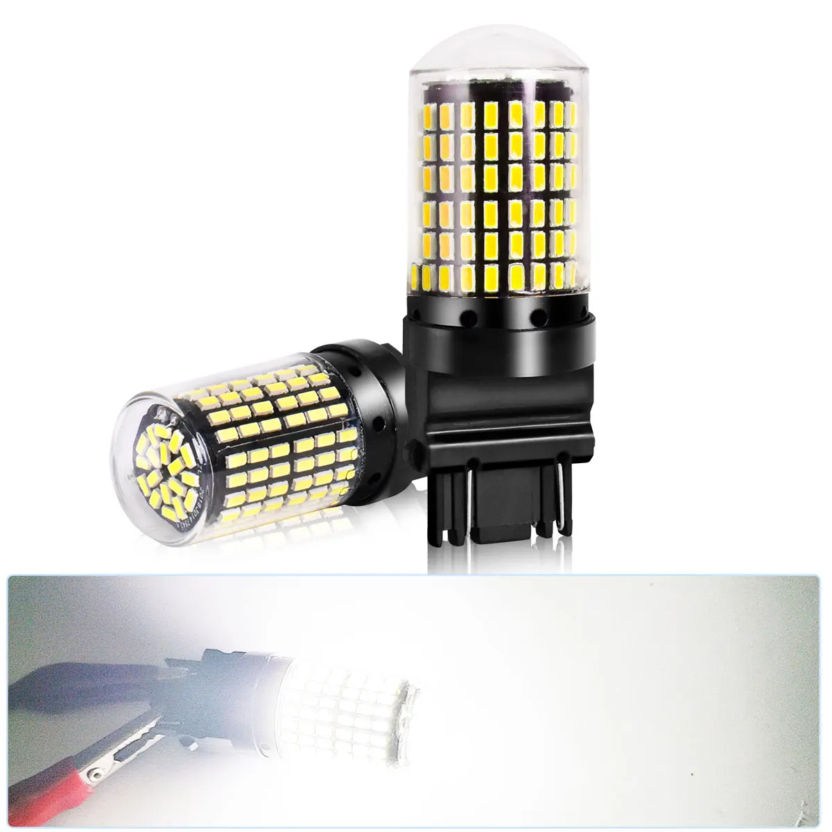 

3014 чипов, 2 шт. 3156 T25 3157 Автомобильные светодиодные лампы заднего хода для автомобиля Задний указатель поворота Ходовые огни заднего хода