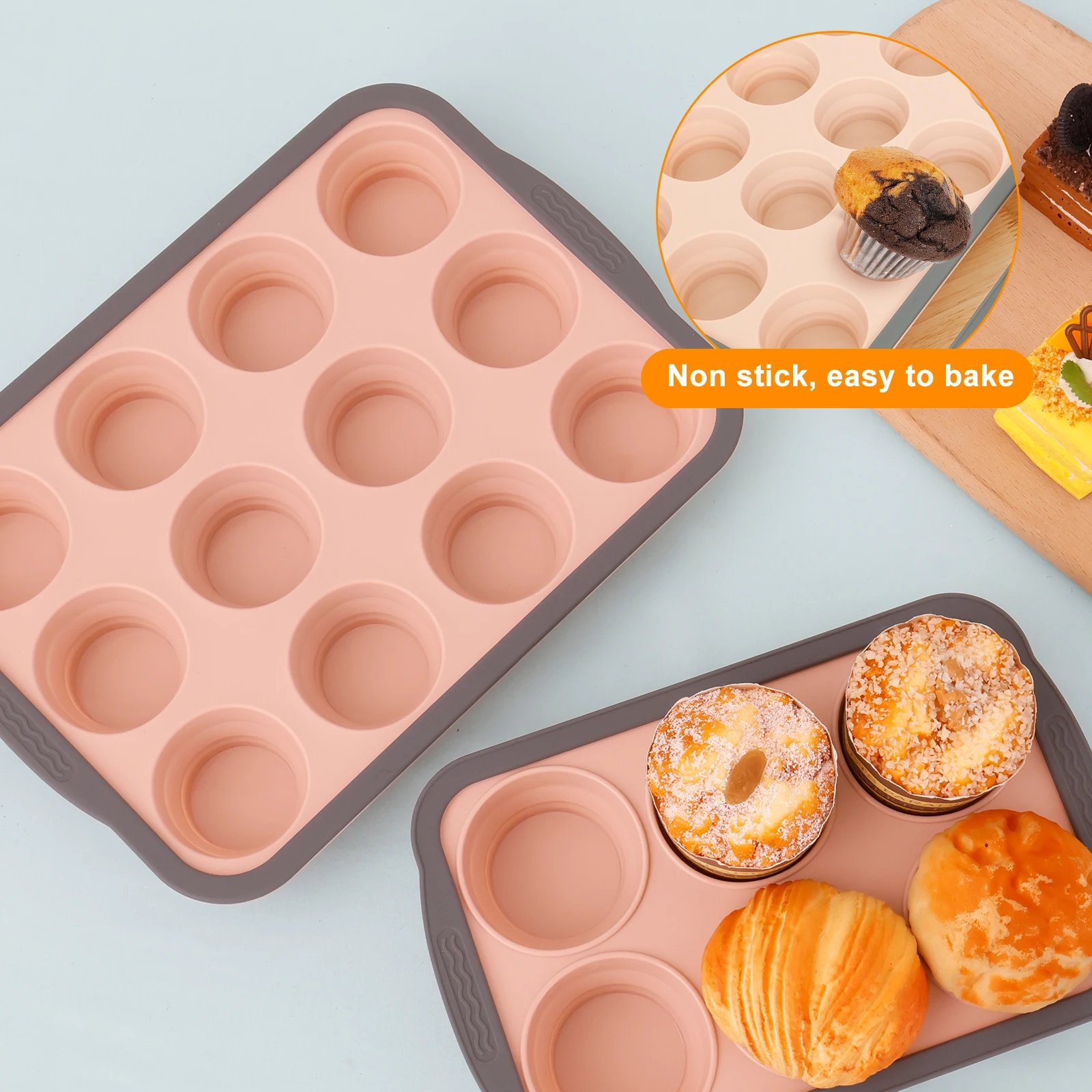 2/3개 실리콘 케이크 틀 6/12구 베이킹 트레이 논 - Muffin Tin Nonstick 리뷰 및 가격