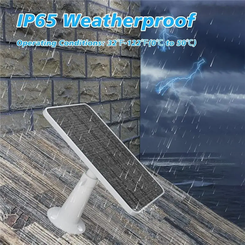 Reliable-Solar Panel Chargerfor Arlo Pro 5S/Pro 4/Pro 3/Pro 3 Floodlight/Ultra Camera,IP65 Weatherproof W/ 9.8Ft Charging Cable,
