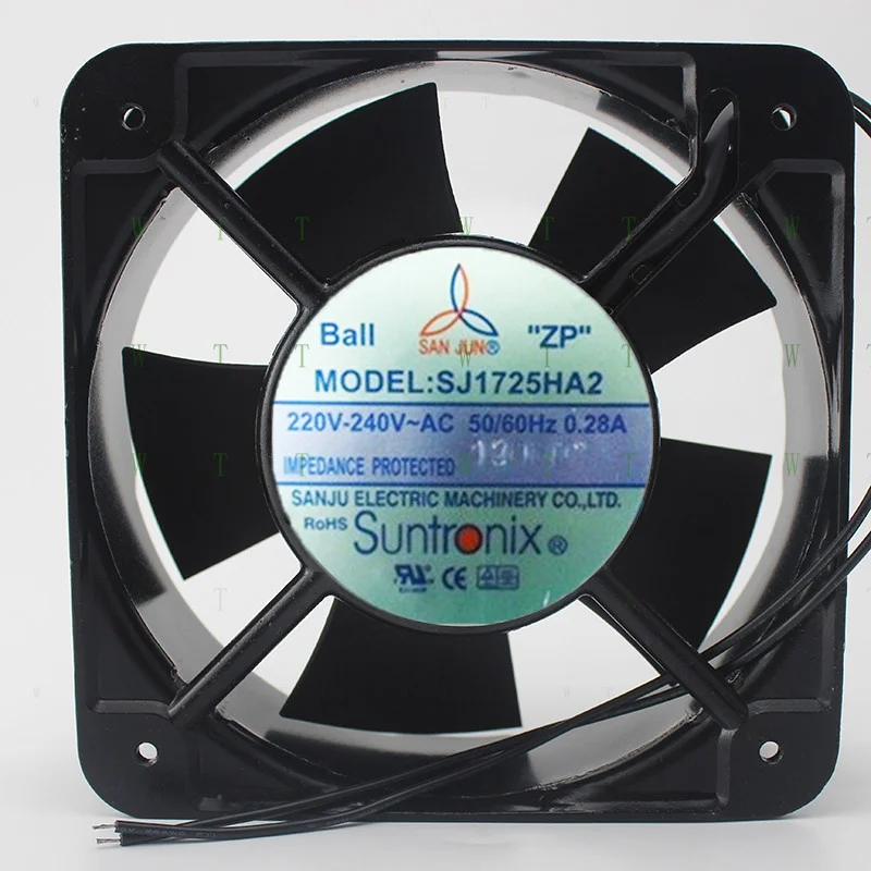 

H 1 PCS San Jun Fan SJ1725HA2 220-240V~AC 0.28A 150*150*51mm 2 Wire Cooling Fan