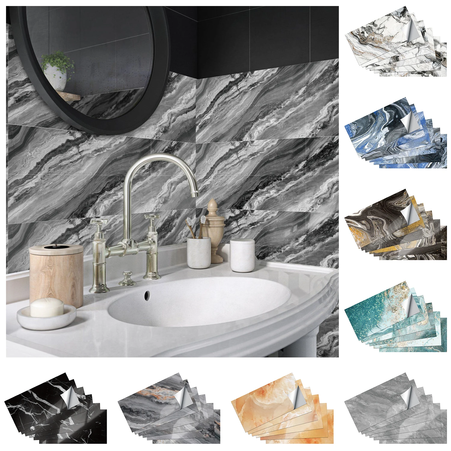 الكريستال المموج الفن بلاط السيراميك ملصقا الحمام المطبخ جدار تجديد خلفية ملصقات الحائط مقاوم للماء ذاتية اللصق