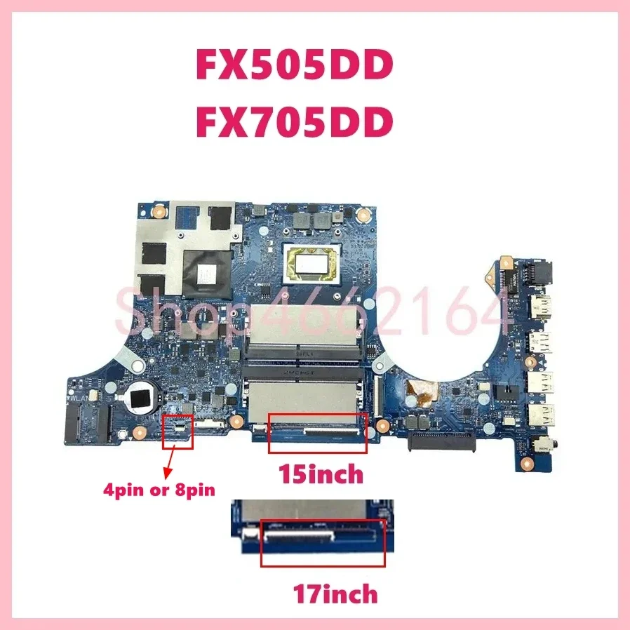 Imagem -02 - Placa-mãe Portátil para Asus Mainboard para Fx95dt Fx95du Fx505dd r5 r7 Cpu Gtx1050 Gtx1650 Fx95du Fx505d Fx505dt Fx505dd Fx705dd Fx705dt