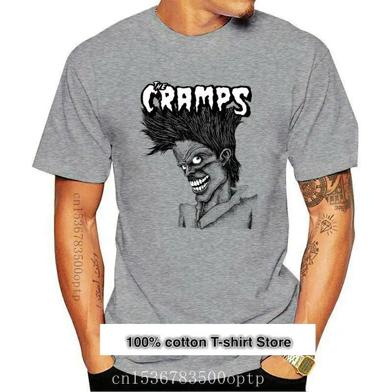 Cramps-Camiseta de Cramps Bad Music para hombre, camisa amarilla de manga corta, color amarillo