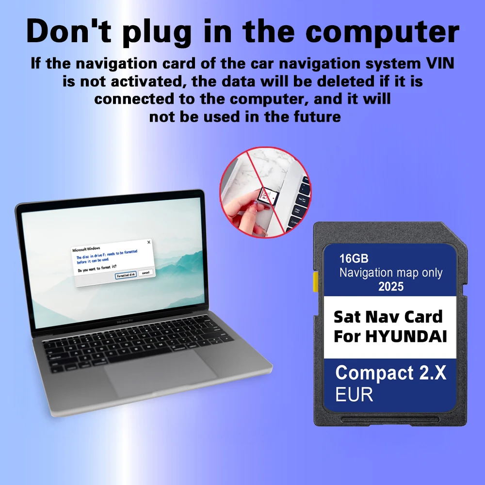 New for Hyundai H1/i20/Santa Fe/Grand Santa Fe/Tucson Upgrade 2025 Navigation GEN2 Compact 2.X SD Card Europe UK Turkey Map