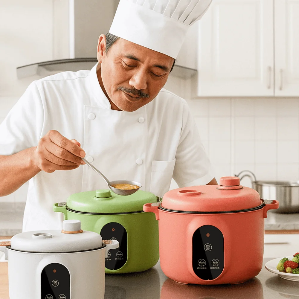 Easy 20cm Micro Pressure Cooker 2 L Non Stick Pressure Cooking Pot Quick Heating Anti-overflow Soup Stew Pot Student Dormitory