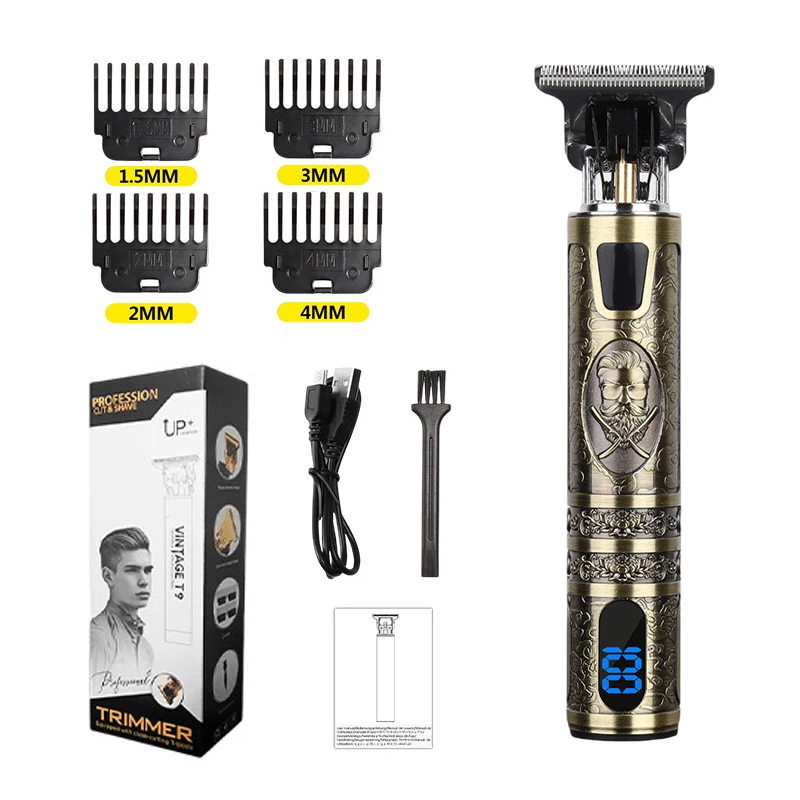 

Professional Hair Clipper for Men Oil Head Hair Cutting Machine with LCD Display Rechargeable Beard Trimmer Haircut Grooming Kit