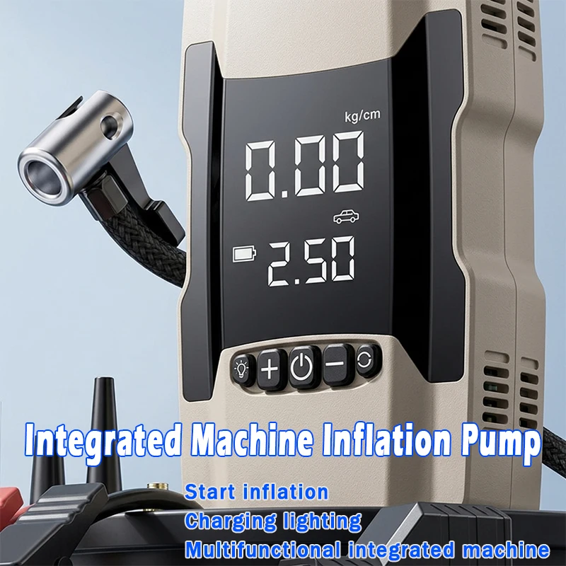Air Pump Portable Car Jump Starter With Air Compressor 50PSI Tire Inflator And Emergency Kit Integrated Machine Inflation Pump