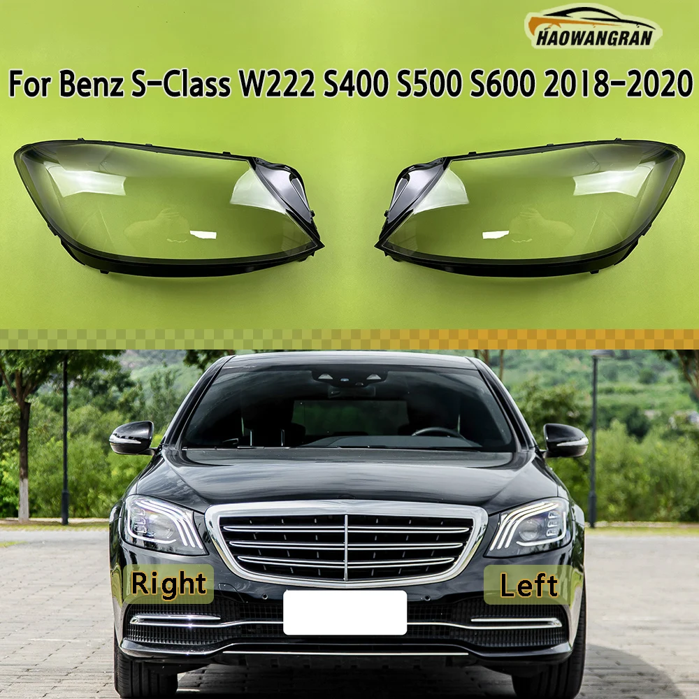 

Transparent Headlight Lens Cover Plexiglass Replace Original Lampshade For Benz S-Class W222 S320 S400 S500 S600 2018 2019 2020