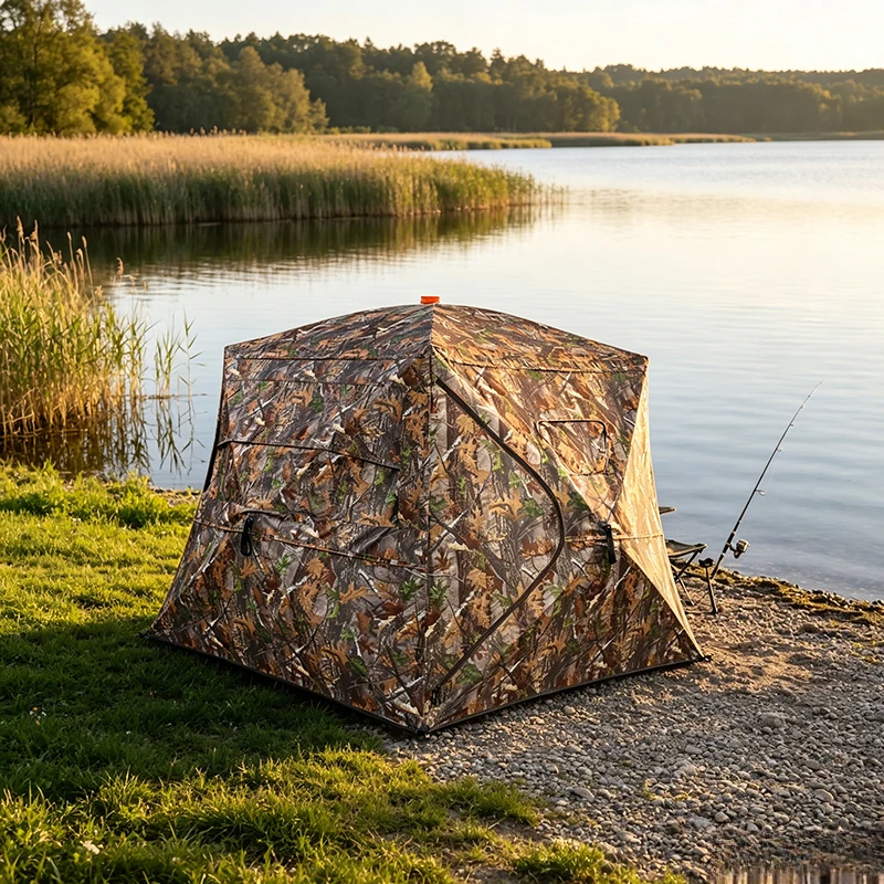 270 Degree Tents Camouflage Windproof Tent Lightweight Durable Shelters Rainproof Portable Camping Tent Suitable for 3-5 People
