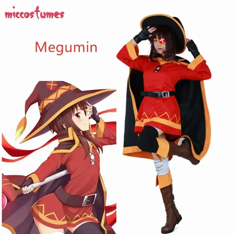 أزياء Miccostumes's Megumin الزي أنيمي للنساء البالغات أزياء الهالوين التأثيرية؛ 2، r'6؛ t.