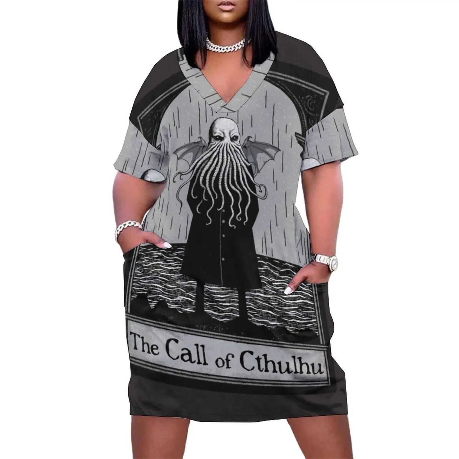 

Edward Gorey"s The Call of Cthulhu Loose Pocket Dress dresses women summer 2024 summer dress womens 2024