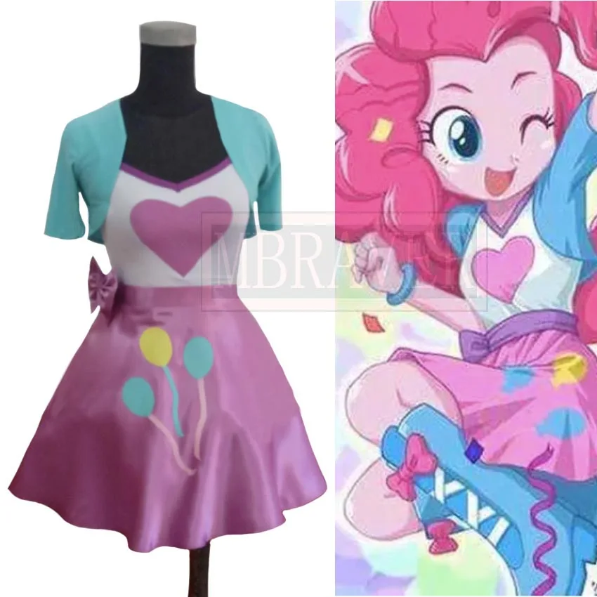 Pinky Pie Human Princess Dress Cosplay Costume Halloween Christmas Uniform Custom Made Any Size