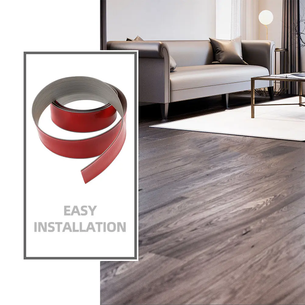 Self Adhesive Floor Transition Strip 2 Meter Length Gray Wood Grain Design for Doorways Floor Seams Laminate Vinyl Carpet to