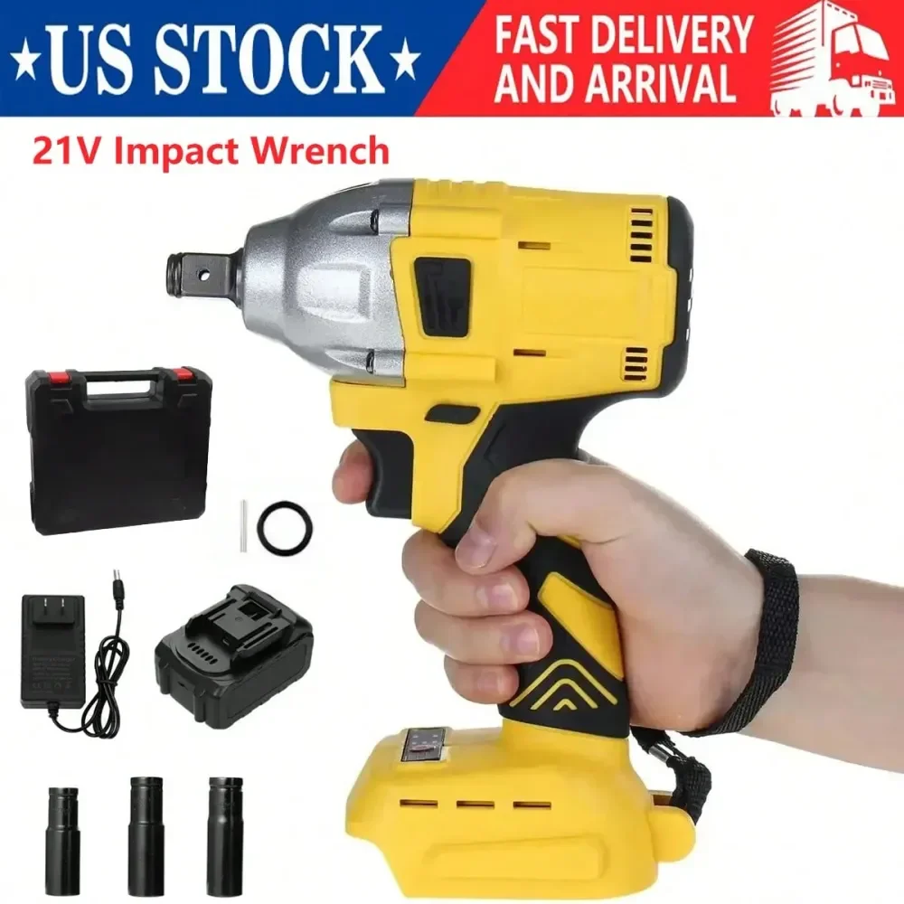 

2 21V 500N.M For Makita Cordless Electric Impact Wrench Gun With 1 BatteryCharger For Various Work Environments Tools