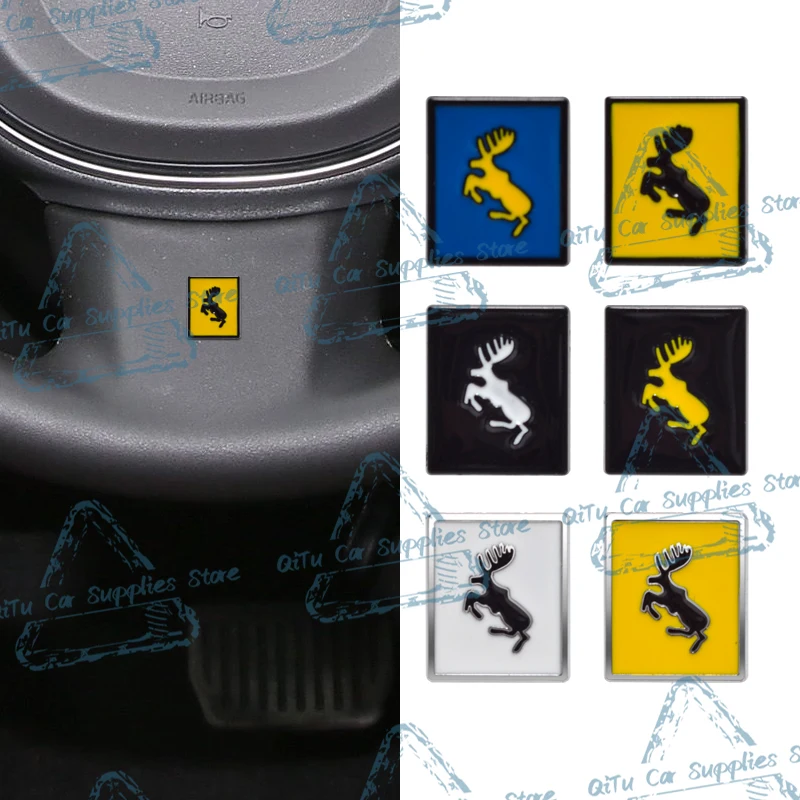 Car Styling Metal Prancing Deer Logo Emblem Steering Wheel Sticker Badge Interior Decor For Volvo Moose Test Elk EX30 XC40 XC60