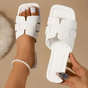Women's outdoor beach sandals, female slippers, brand design slides, luxury shoes, summer, trend, large size, 43, 2024 8 Main Sales Women's Luxury Slippers - №2